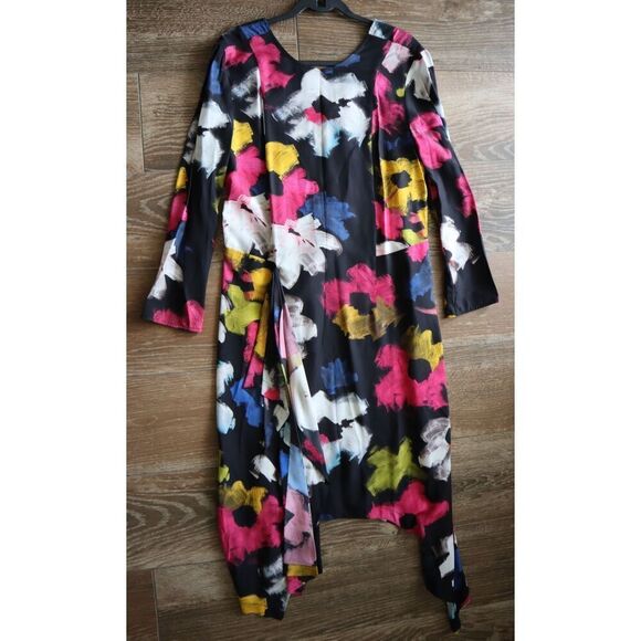 Colville CVS20516A Women Sz IT 42 US 6 Black Floral Asymmetric Midi Dress - Picture 14 of 16
